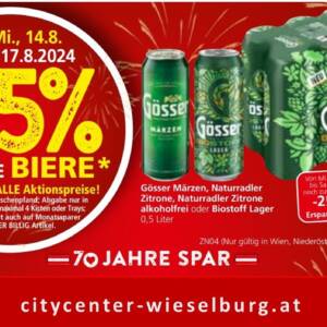 Minus 25 % auf Bier bei Spar Moser