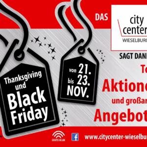 Das CCW sagt Danke: Thank`s Giving & Black Friday