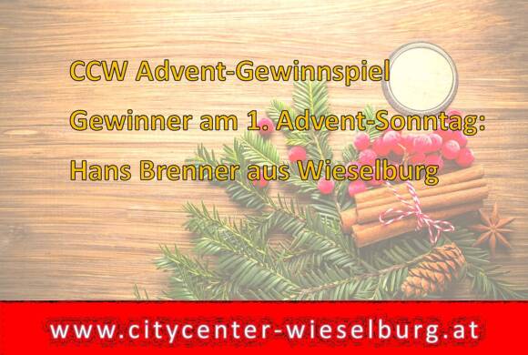 Gewinner Adventgewinnspiel: Hans Brenner