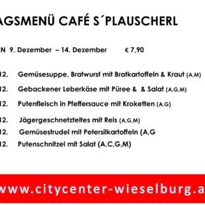 Menüplan Café s`Plauscherl