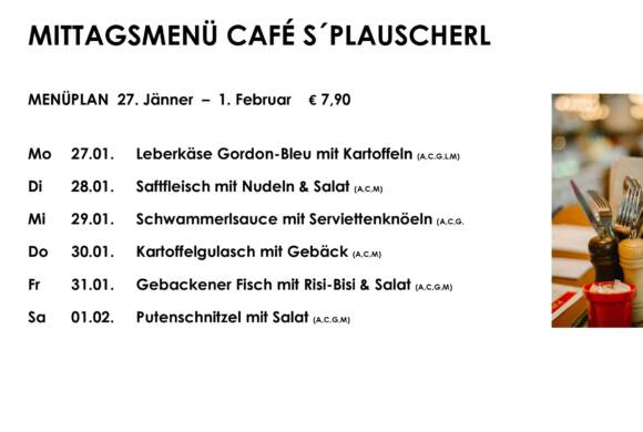 Mittagsteller Café s`Plauscherl